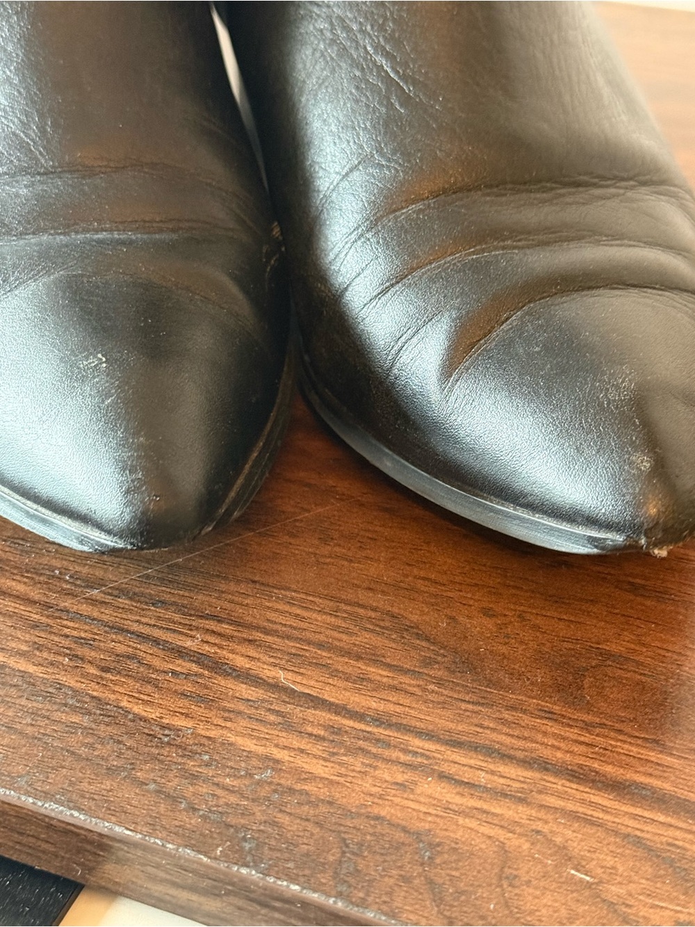 ELLOS CHELSEA Womens Black Leather Pull On Chelsea Pointed Toe Booties 10 - Picture 7 of 10